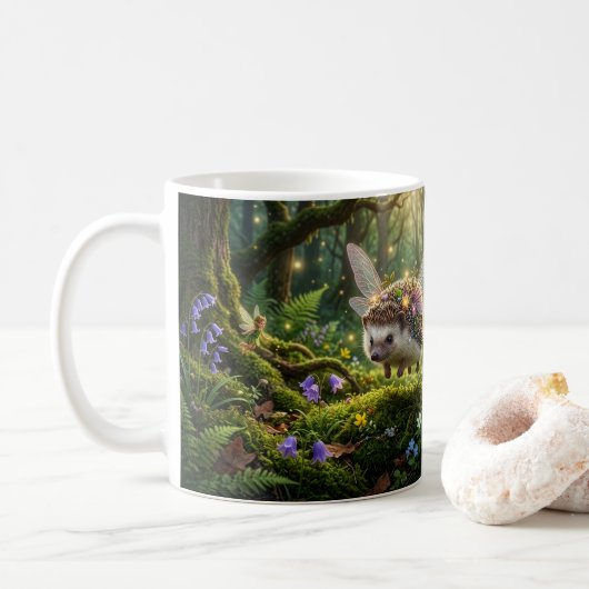 Igel Feen Whimsical Fantasy Kaffeetasse (Mit Donut)