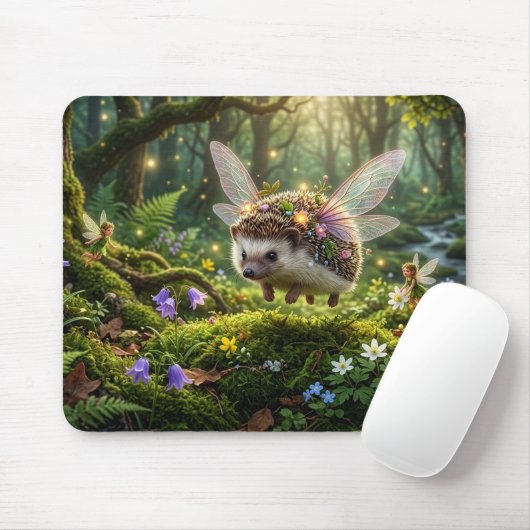 Igel Feen Whimsical Fantasy Mousepad (Mit Mouse)