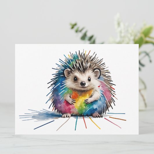 Igel Feiertagskarte (Stehend Vorderseite)