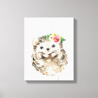 Igel "Floral" in Aquarellfarben, Landtiere