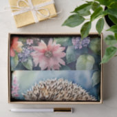 Igel Floral Watercolor Portrait Seidenpapier (Geschenk)