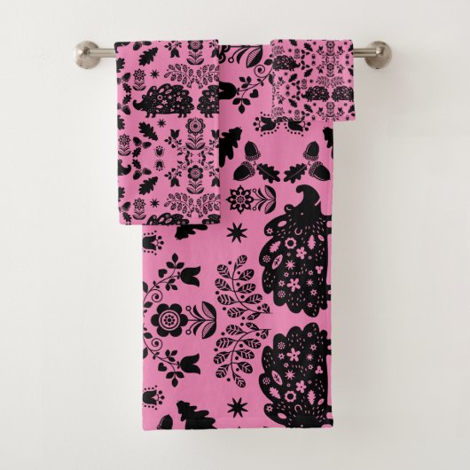 Igel Folk Art Badhandtuch Set (Insitu)