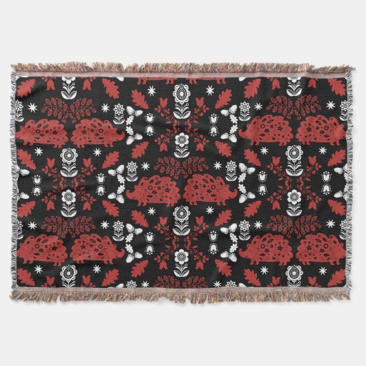Igel Folk Art Decke (Vorderseite)