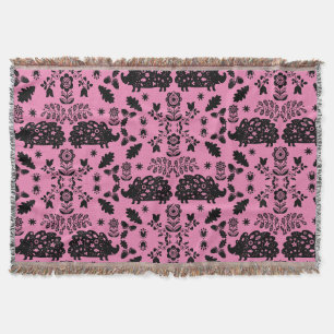 Igel Folk Art Decke