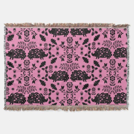Igel Folk Art Decke (Vorderseite)