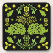 Igel Folk Art Getränkeuntersetzer (Vorderseite)