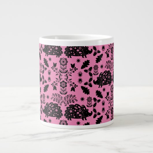 Igel Folk Art Jumbo-Tasse (Vorderseite)