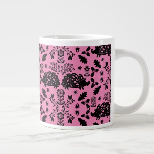 Igel Folk Art Jumbo-Tasse (Rechts)