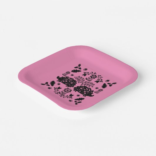 Igel Folk Art Pappteller (Gewinkelt)