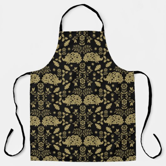 Igel Folk Art Schürze (Vorderseite)