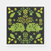 Igel Folk Art Serviette (Vorderseite)