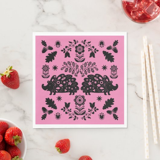 Igel Folk Art Serviette (Beispiel)