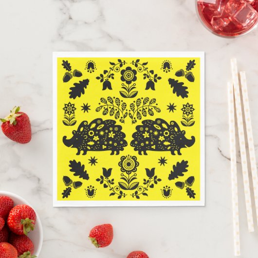 Igel Folk Art Serviette (Beispiel)