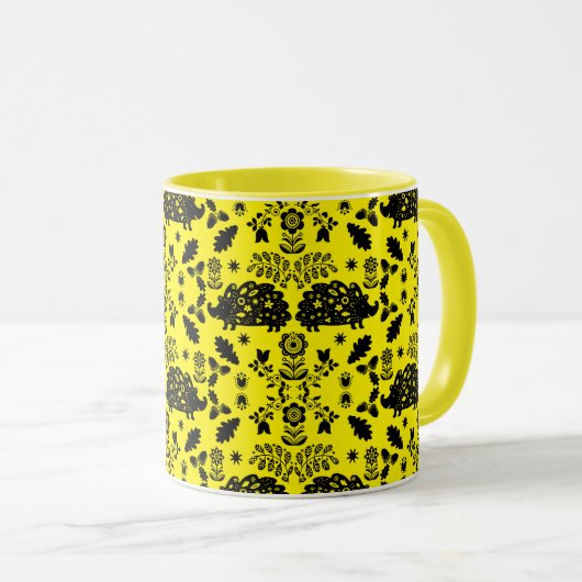 Igel Folk Art Tasse (VorderseiteRechts)
