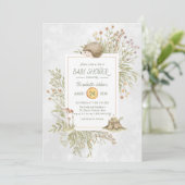 Igel | Forest Baby Shower Einladung (Stehend Vorderseite)