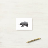 Igel Forest Graue Farbgestaltung Post-it Klebezettel (Auf Schreibtisch)