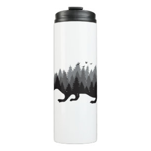 Igel Forest Graue Farbgestaltung Thermosbecher