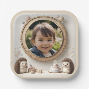 Igel-Foto-Rahmen für Kinder bei Geburtstagsfeiern Pappteller