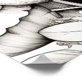 Igel Friedlich Natur Prärie Sketch Zeichnend Poster (Ecke)