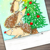 Igel Frohe Weihnachts-Postkarte von N. Janes Postkarte