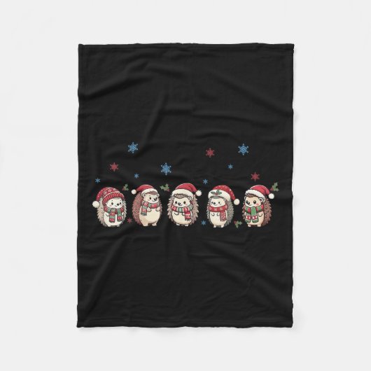 Igel Frohe Weihnachts-Sweater, Igel Santa X Fleecedecke (Vorderseite)