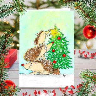 Igel Frohe Weihnachtsgrüße Karte von N. Janes