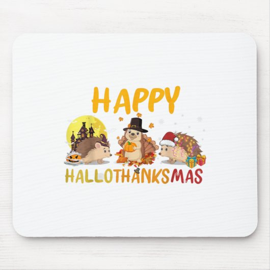 Igel Frohes Herbst Weihnachtsfeiertag Thai Mousepad (Vorne)