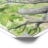 Igel für die Frühlingsreinigung Drucken Poster (Ecke)