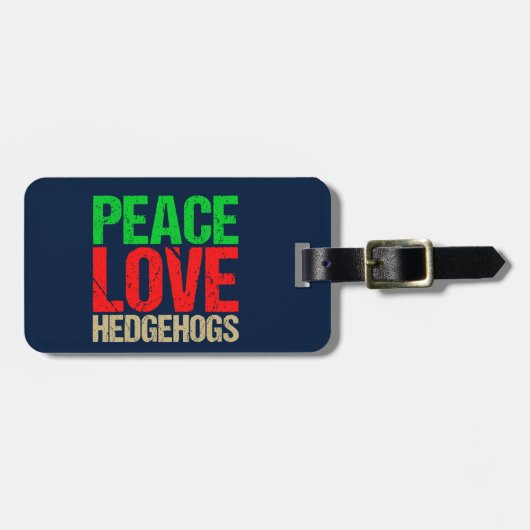 Igel für eine friedliche Liebe Gepäckanhänger (Vorderseite horizontal)