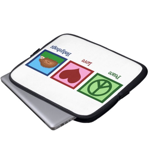 Igel für eine friedliche Liebe Laptopschutzhülle (Vorne Knopf)