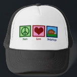 Igel für eine friedliche Liebe Truckerkappe<br><div class="desc">Ein Friedenszeichen,  ein Herz und ein niedlicher Igel. Ich Liebe mein stacheliges Haustier.</div>