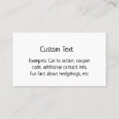 Igel für Wasserfarben Visitenkarte (Rückseite)