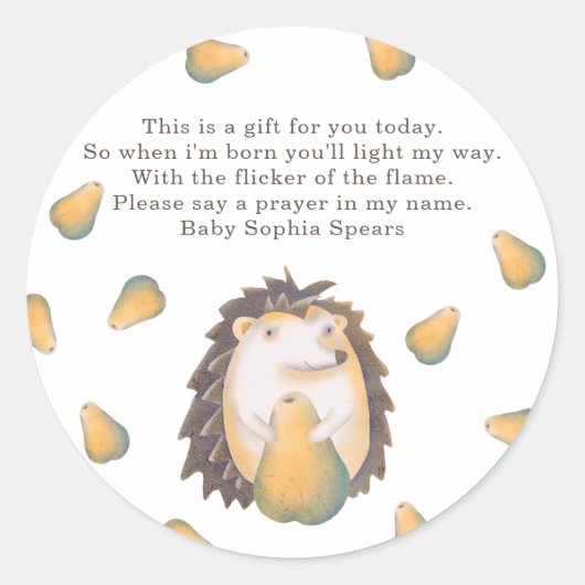 Igel - Gebetskandaletikett Runder Aufkleber (Vorderseite)