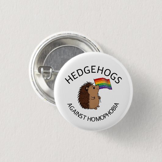 Igel gegen Homophobieknopf Button (Vorne & Hinten)