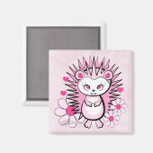 Igel Girly Niedlich Pink Magnet (Vorderseite/Rückseite)