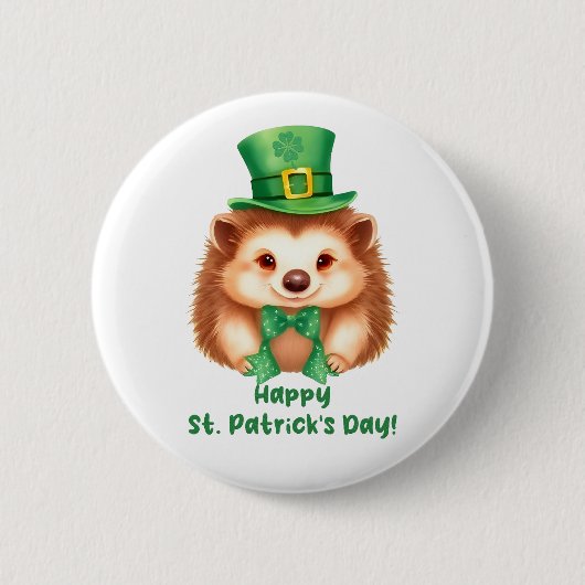 Igel Gráinneog Happy St. Patricks Day Button (Vorderseite)