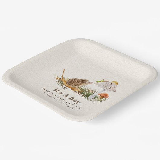 Igel Grasshopper Pilz-Zimmer Woodland Babydusche Pappteller (Gewinkelt)