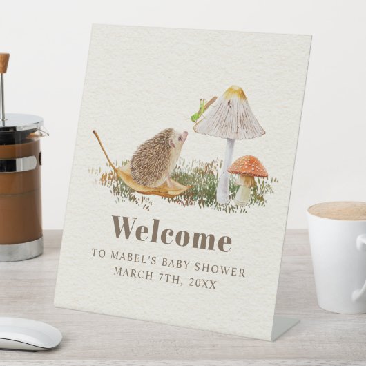 Igel Grasshopper Pilz-Zimmer Woodland Babydusche Sockelschild (In Situ)