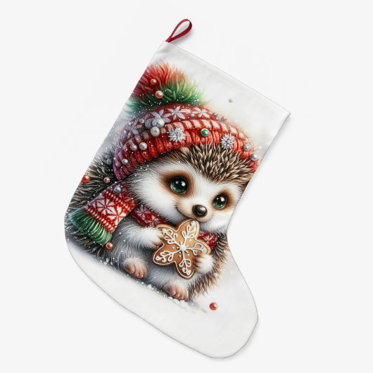 Igel Großer Weihnachtsstrumpf (Vorderansicht (hängend))