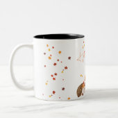 Igel Hallo Herbstlaub Herbst Zweifarbige Tasse (Links)