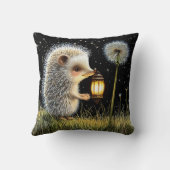 Igel hält die Laterne neben dem Löwenzahn Kissen (Rückseite)