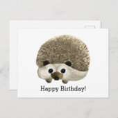 Igel Happy Birthday Postkarte (Vorne/Hinten)
