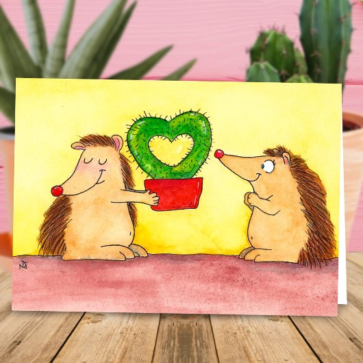 Igel Heart Cactus von Nicole Janes Karte