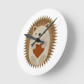 Igel Heart Runde Wanduhr (Winkel)