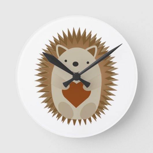 Igel Heart Runde Wanduhr (Vorderseite)