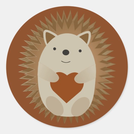 Igel Heart Runder Aufkleber (Vorderseite)