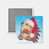 Igel Hearts Santa Magnet (Vorderseite/Rückseite)
