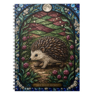 Igel, Heckenbeeren-Buntglas Notizblock