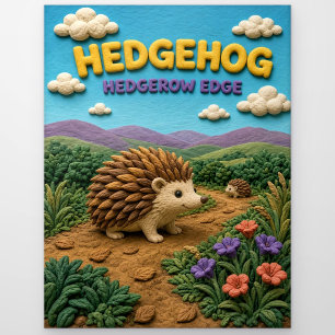 Igel, Heckenrand-Ton-Kunst Postkarte