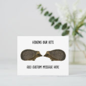 Igel heiraten - Funny Igel Hochzeit Postkarte (Stehend Vorderseite)